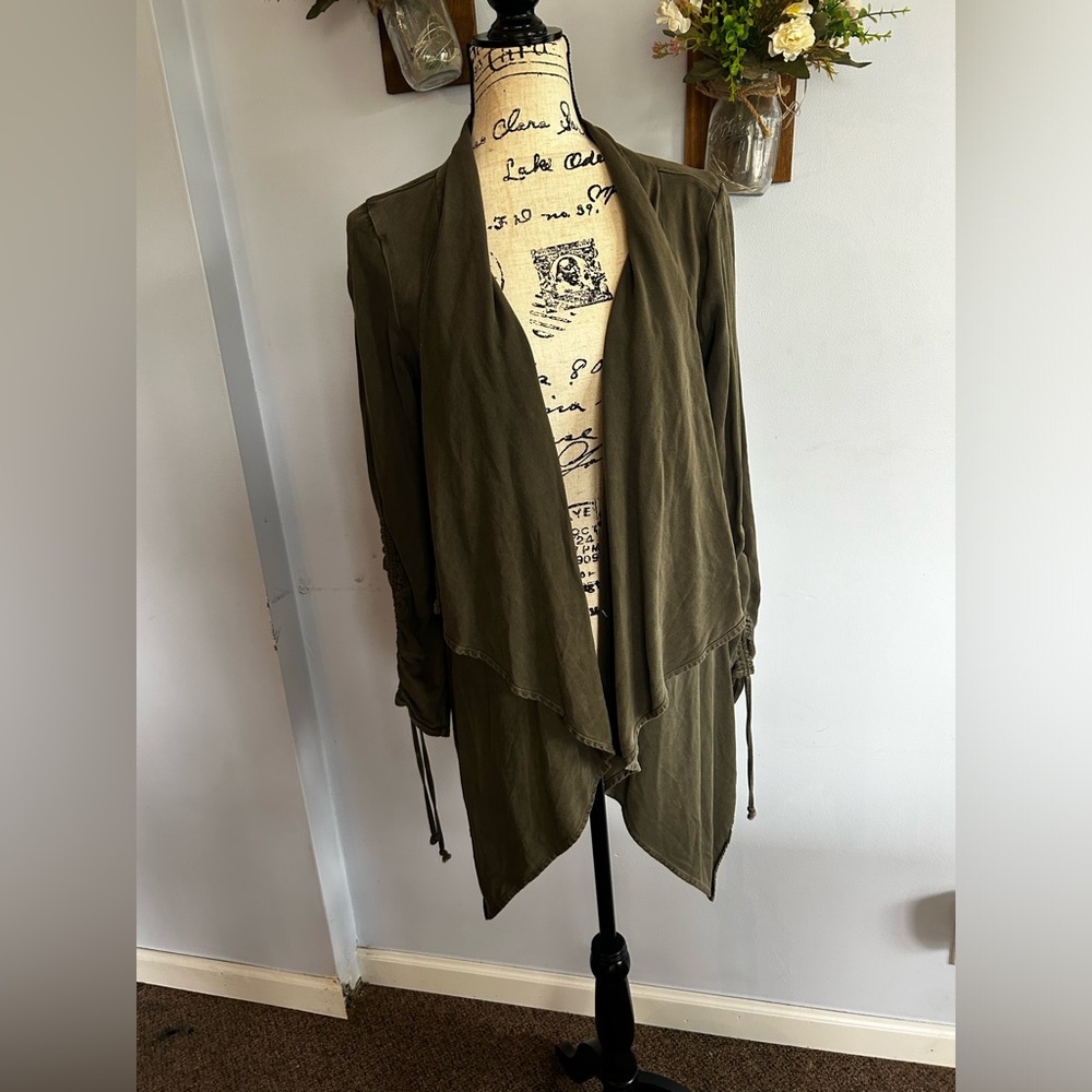 Knox Rose jacket asymmetrical lagenlook grunge drapey slouchy rugged 100% rayon‎